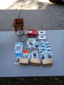 lot 57 image: Collection of Electrical Components, Thermostats, Motion Sensors and Adapters
