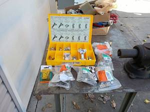 lot 59 image: Collection of Concealed Cabinet Hinges and Hardware in Organizer Case
