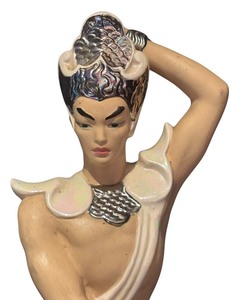 L - Vintage Art Deco Style Figurine with Iridescent Finish