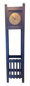 lot 8 image: Vintage Arts and Crafts Style Grandfather Clock