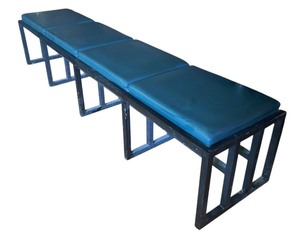 lot 11 image: Vintage Metro Systems 4-Seat Upholstered Bench