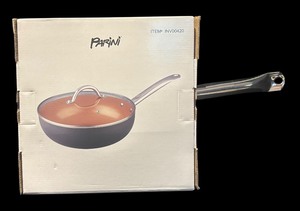 lot 21R image: L - Parini Copper Nonstick Wok with Lid