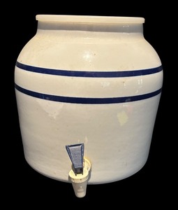 lot 61R image: Ceramic Beverage Dispenser Crock with Spigot