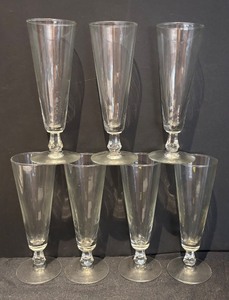lot 62R image: L - Vintage Tall Clear Glass Stemware