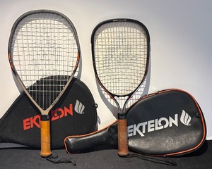 lot 79R image: L - Pair of Ektelon 250G Racquetball Rackets with Cases - Graphite and Composite