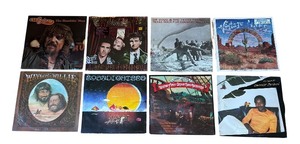 lot 133R image: LR - Collection of 8 Vinyl Record Albums Including Waylon Jennings, Crowded House, Robert Hunter and More