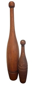 lot 136R image: K - Pair of Vintage Wooden Pins