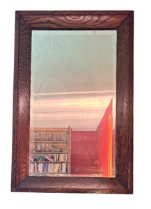 lot 144R image: LR - Vintage Wood Framed Mirror