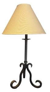 lot 149R image: LR - Table Lamp with Wrought Iron Curved Base and Shade