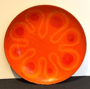 lot 150R image: K - Vintage Abstract Enamel Plate by Bob Oldrich