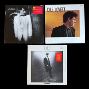 lot 190R image: R - Set of 3 Lyle Lovett Vinyl Albums - Pontiac, Large Band, Self-Titled