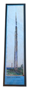 lot 221R image: LR - Framed Frank Lloyd Wright Architect Print for The Illinois MoMA Exhibition