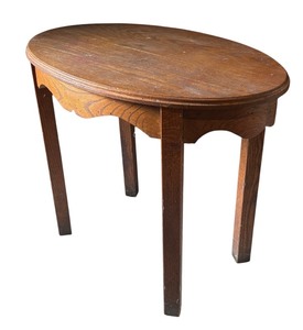 lot 224R image: LR - Vintage Oval Wood Accent Table