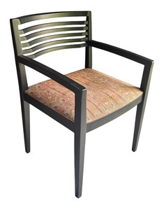 lot 227R image: LR - Vintage Arm Chair with Patterned Upholstered Seat