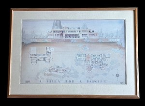 lot 240R image: LR - A Villa For A Painter Framed Architectural Print by A.K. Arai