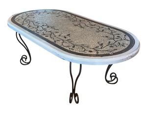 lot 292R image: U - Oval Mosaic Style Coffee Table