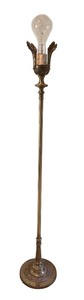 lot 301R image: U - Vintage Brass Floor Lamp with Ornate Base