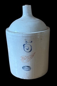 lot 314R image: U - Vintage Red Wing Pottery 5 Gallon Stoneware Jug