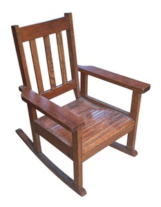 lot 296R image: U - Vintage Wooden Childrens Rocking Chair