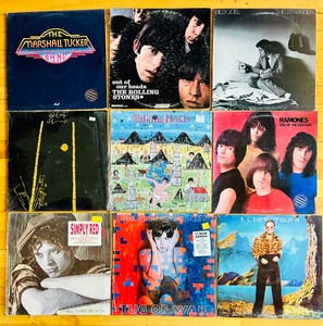 lot 32C image: LR - Collection of 9 Classic Rock Vinyl LP Records Including Rolling Stones, Billy Joel, Ramones, and More