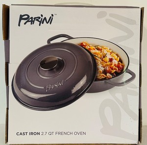 lot 44C image: K - Parini Cast Iron 2.7 QT French Oven in Box