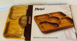 lot 45C image: K - Parini Bamboo Chip and Dip Platter in Original Box
