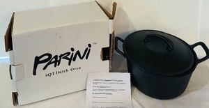 lot 47C image: K - Parini 4QT Cast Iron Dutch Oven with Lid