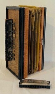 lot 54C image: K - Vintage 9-Inch Accordion and Hohner Blues Band Harmonica Set