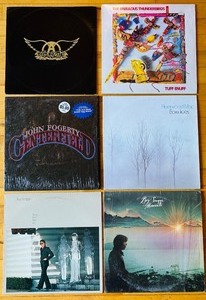 lot 176C image: LR - Collection of 6 Classic Rock Vinyl Records Including Aerosmith, Fleetwood Mac, and More