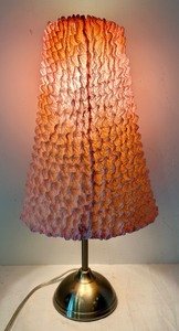 lot 213C image: K - Tall Table Lamp with Textured Pink Shade and Metal Base