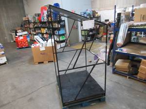 lot 106 image: Welded Black Metal Frame Built to Fit Onto Pallets with Angled Roof - Perfect for Projects