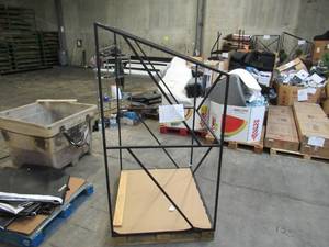 lot 126 image: Welded Black Metal Frame Built to Fit Onto Pallets with Angled Roof - Perfect for Projects