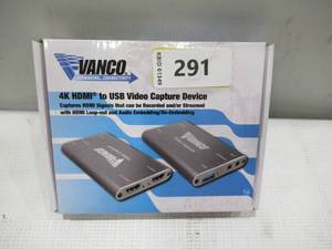 lot 291 image: Vanco CAPT4K1 4K HDMI to USB Capture with Audio Embedding  De-Embedding - GRAY