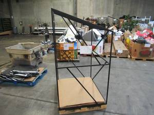 lot 132 image: Welded Black Metal Frame Built to Fit Onto Pallets with Angled Roof - Perfect for Projects