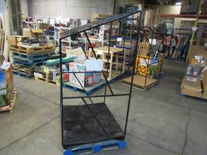 lot 140 image: Welded Black Metal Frame Built to Fit Onto Pallets with Angled Roof - Perfect for Projects