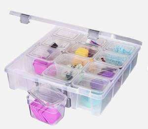 lot 433 image: NEW AB Designs 6965ABD Super Satchel with 12 Small Bins Inside, Stackable Home Storage