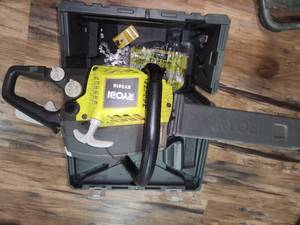 lot 27 image: Ryobi Chainsaw and fan