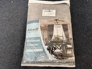 lot 7 image: 100 Linen Blackout Curtains