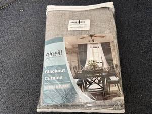 lot 8 image: 100 Linen Blackout Curtains