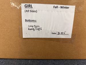 lot 37 image: Box of Girl Long Bottoms and Pants
