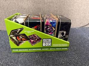 lot 72 image: 4 Pack of Metal Smoking Boxes
