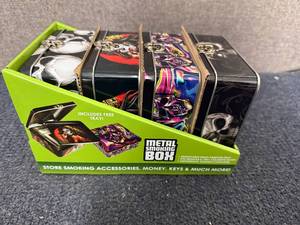 lot 75 image: 4 Pack of Metal Smoking Boxes