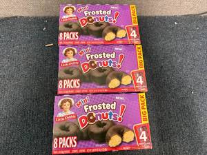lot 121 image: 3 Boxes of Mini Frosted Donuts