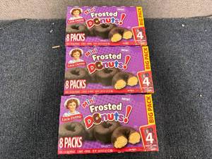 lot 122 image: 3 Boxes of Mini Frosted Donuts