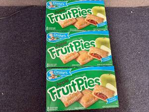 lot 160 image: 3 Boxes Drakes Apple Fruit Pies