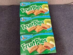 lot 161 image: 3 Boxes Drakes Apple Fruit Pies