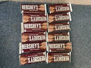 lot 201 image: 12 Hersheys Milk Chocolate Bars