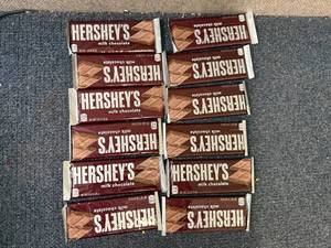 lot 202 image: 12 Hersheys Milk Chocolate Bars