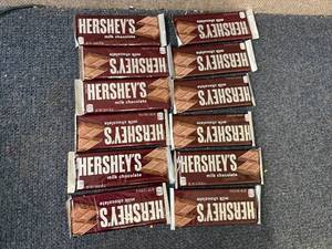 lot 204 image: 12 Hersheys Milk Chocolate Bars