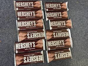 lot 222 image: 12 Hersheys Milk Chocolate Bars